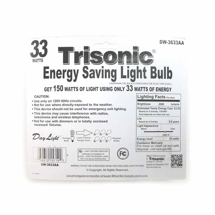 24 Daylight Bulbs CFL 150 Watt 150 W 33 W Energy Compact White Fluorescent Light