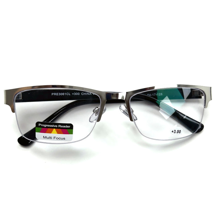 2pk Multifocus Progressive Reading Glasses Spring Hinge Trifocal Eyeglass +3.00
