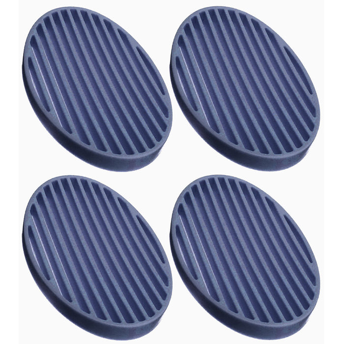 4 Soap Bar Saver Trays Silicone Dish Sponge Drainer Holder Bathroom Shower Blue