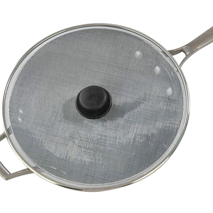 2 Pc 11" Splatter Screen Frying Pan Stainless Steel Grease Guard Shield Hot Oil