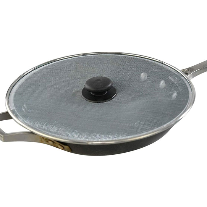 2 Pc 11" Splatter Screen Frying Pan Stainless Steel Grease Guard Shield Hot Oil