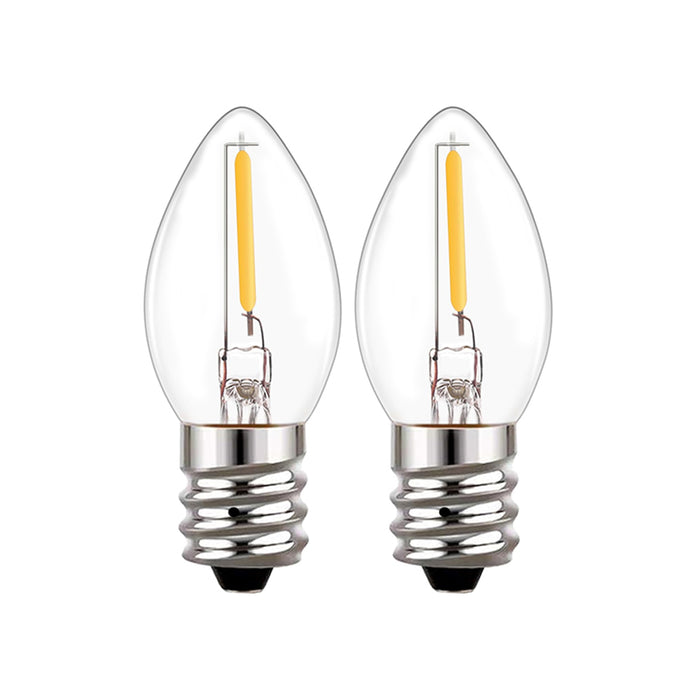 2 Pack E12 LED Night Light Bulbs Candelabra Light 1W 10W 2700K Incandescent 120V