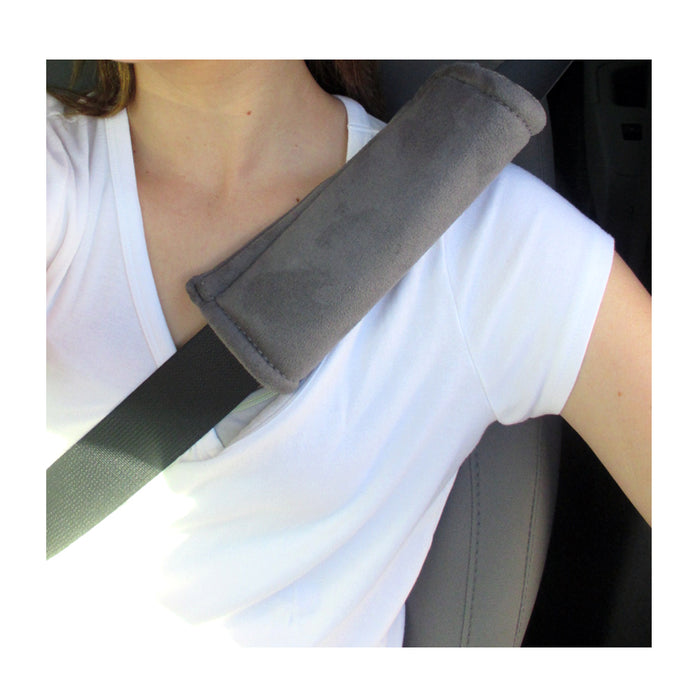 2Pc Grey Seat Belt Pads Car Safety Soft Shoulder Strap Cover Cushion Truck Auto