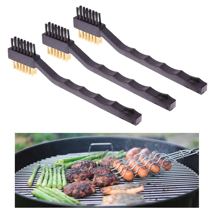 3 Pc Double Sided Brass Wire Brush Gun Rifle Pistol Cleaning BBQ Grill Cleaner