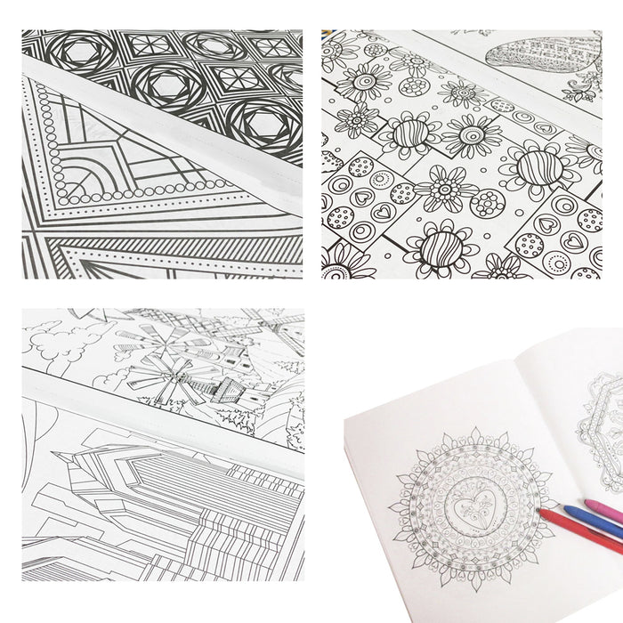 4 Pack Adult Mandala Coloring Book Stress Relieving Style Patterns Relaxation