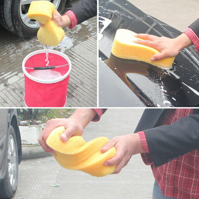 4 Large Car Wash Foam Sponges Extra Absorbent Expanding Compress Auto Cleaning