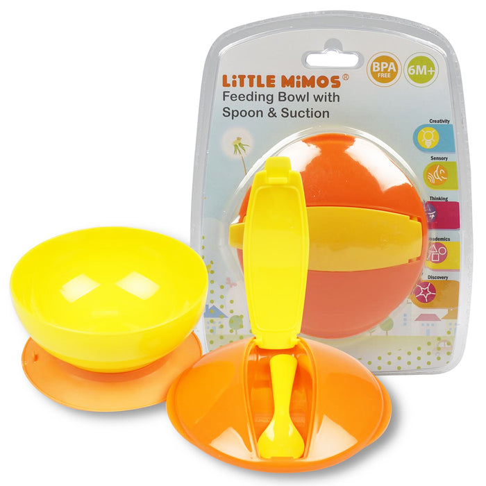 Baby Kids Feeding Bowl + Spoon Anti Slip Suction Infant Snack Dish Set BPA Free