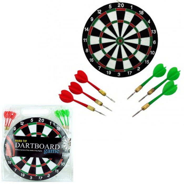 Wall Dart Board Double Sided W/ Darts Beginner Hobby Classic Target Game Set New