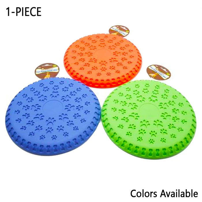 Pet Rubber Flying Disc 9" Catch Dog Fetch Toy Play Exercise Garden
