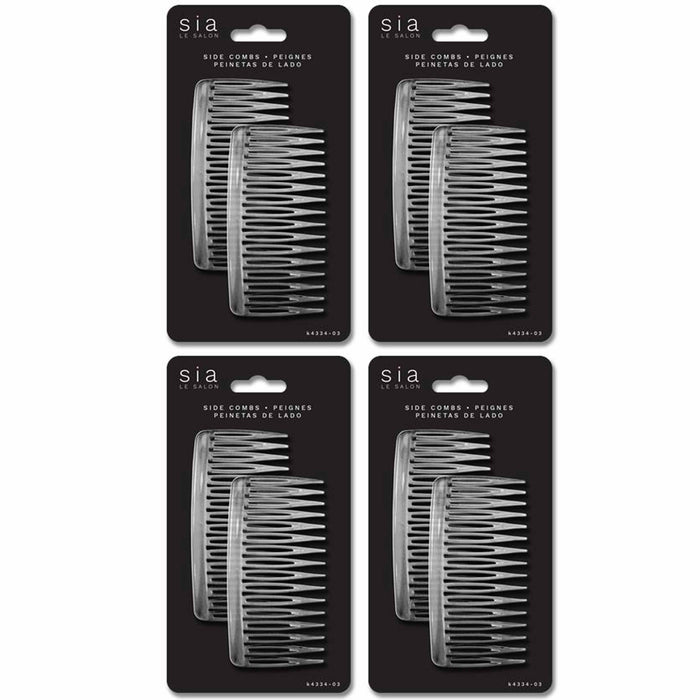8 Pc Clear Elegant Side Combs Clips Hair Styling Bride Paris Fashion Accessories