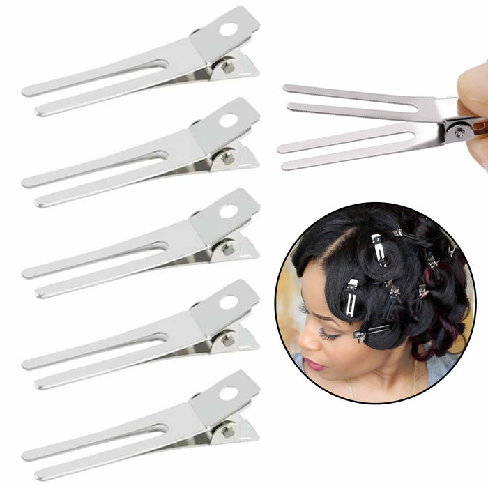 80 Pc Double Prong Clips Curl Pins Wave Setting Curly Hairdressing Hair Styling