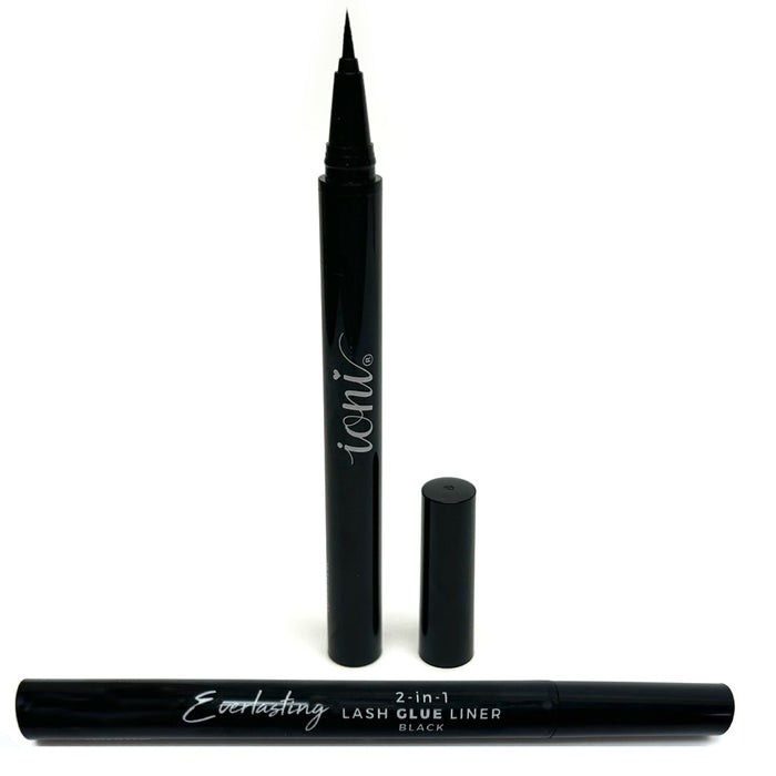 2-in-1 Eyeliner Glue Waterproof Felt Tip Extra Strong Hold False Eyelashes Black