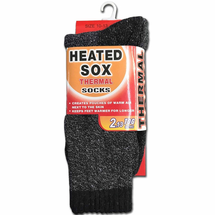 1 Pair Winter Thermal Socks Heated Sox Men Heavy Duty Warm Work Boot Black 10-13