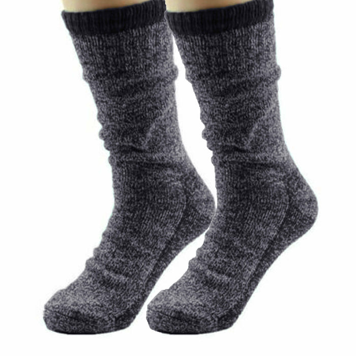 1 Pair Winter Thermal Socks Heated Sox Men Heavy Duty Warm Work Boot Black 10-13