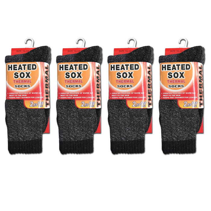 4 Pairs Men's Thermal Heated Socks Winter Sox Warm Heavy Duty Boots Cozy 10-13