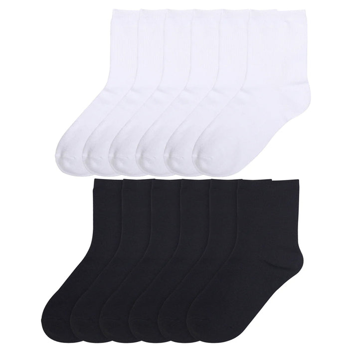 12 Pair Toddler Crew Socks Boys Girls Casual Athletic Dress Kids 2-3 Years Asst