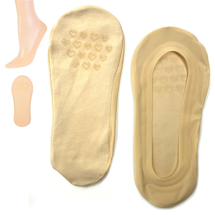 6pk No Show Socks Women Nude Flats Non Slip Foot Liner Invisible Ultra Low 9-11