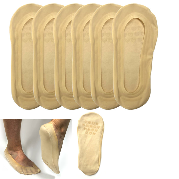 6pk No Show Socks Women Nude Flats Non Slip Foot Liner Invisible Ultra Low 9-11