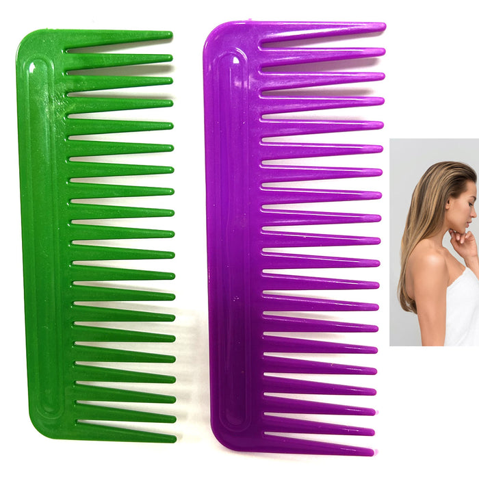 4PC Large Shower Hair Comb Detangling Wide Tooth Gently Detangle Styling Dry Wet