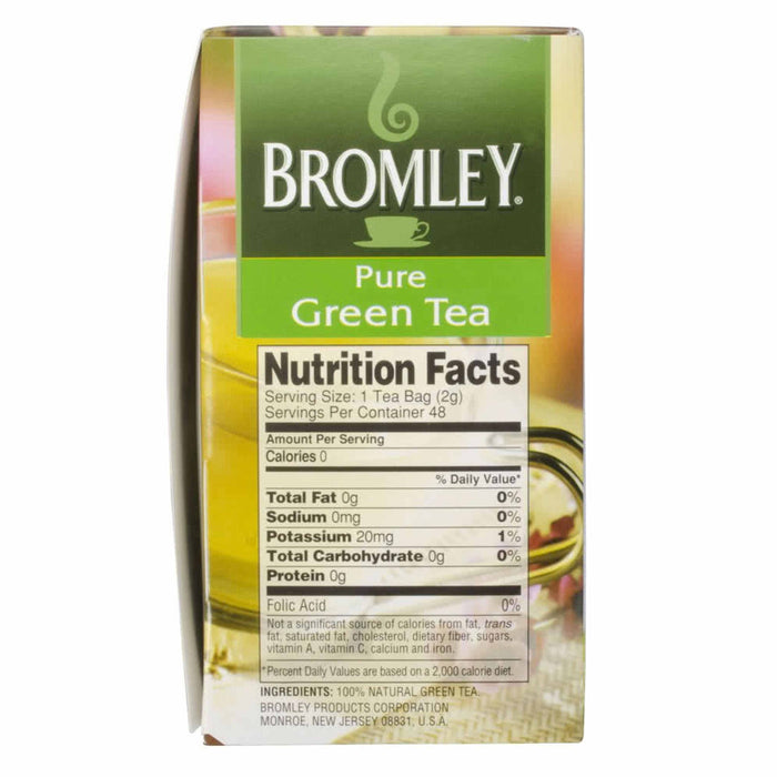 48 Ct Green Tea Bags Pure 100% Natural Bromley Hot Beverage Antioxidant Drink
