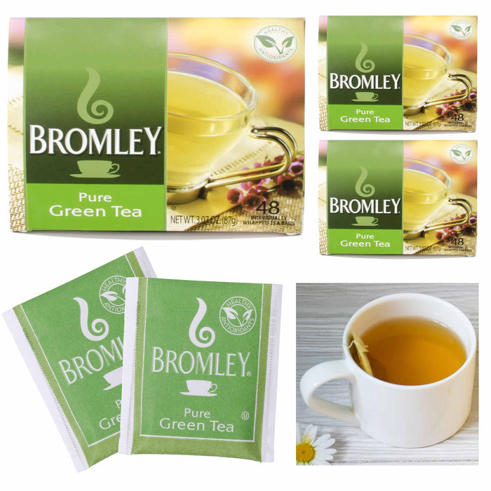 144 Ct Green Tea Bags 100% Natural Bromley Pure Premium Quality Hot Iced Drink
