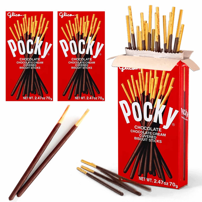 2 Packs Pocky Chocolate Cream Coated Biscuit Sticks Straw Cocoa Covered Dessert