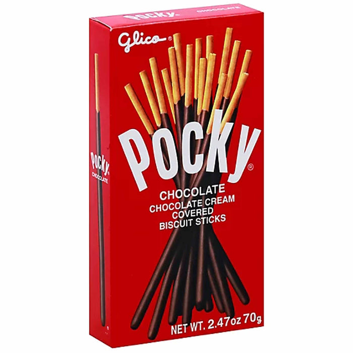 4 Packs Glico Pocky Chocolate Covered Biscuit Sticks Cocoa Cream Coated Cookie