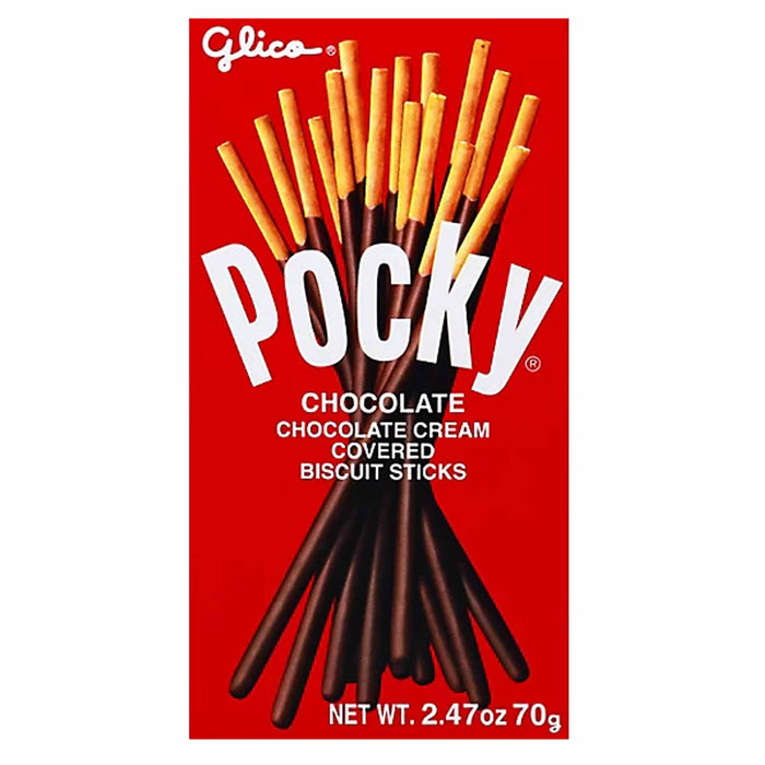 4 Packs Glico Pocky Chocolate Covered Biscuit Sticks Cocoa Cream Coated Cookie