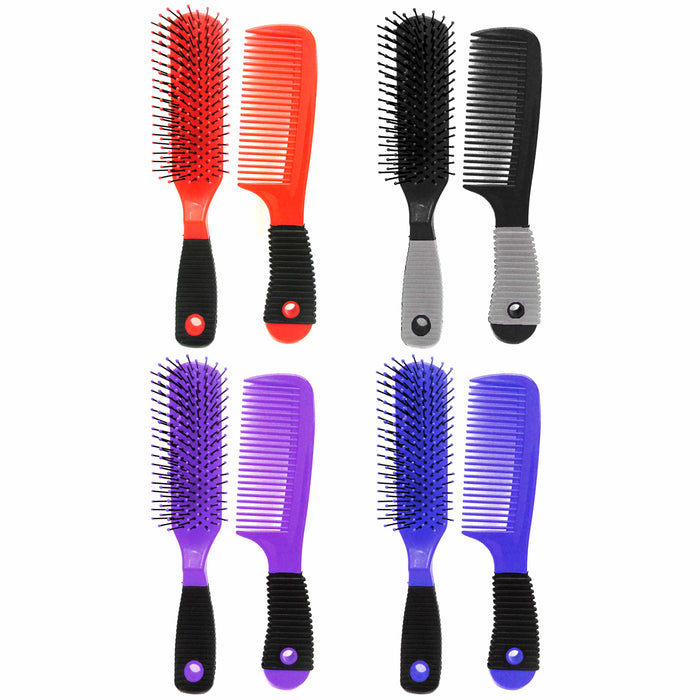 2 Pc Detangling Comb Brush Set Wet Dry Hair Styling Detangle Salon Hairdressing