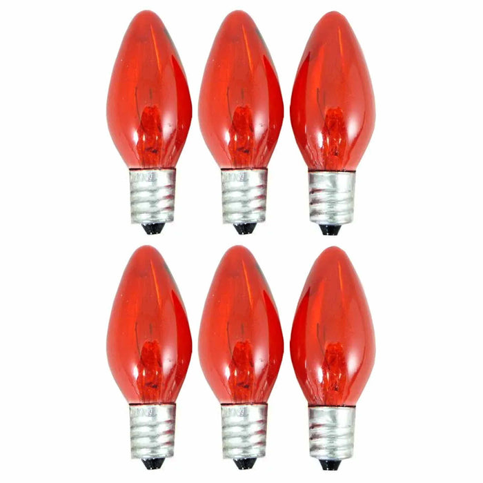 6 X Red Light Bulbs 7 Watts Lamp Home Lighting Candelabra Nightlight Replacement