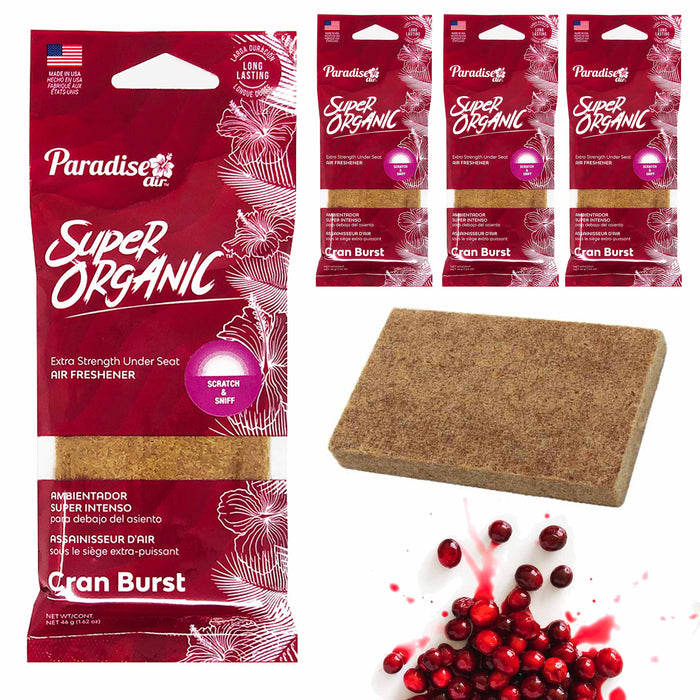4 Pc Paradise Super Organic Cran Burst Scent Air Freshener Block Fragrance Stone