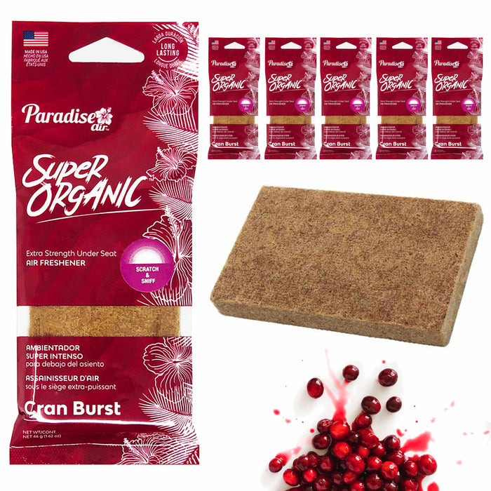 6 Pc Paradise Super Organic Cran Burst Scent Air Freshener Fragrance Block Stone
