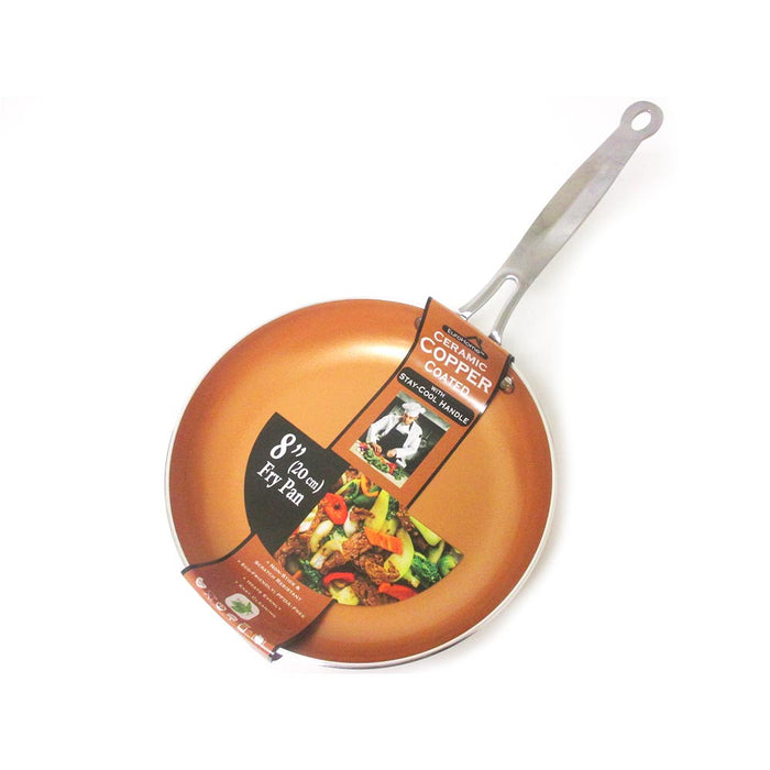 2 Piece Non Stick Ceramic Copper Coated Fry Pan Set Eco PFOA free Cookware 11"