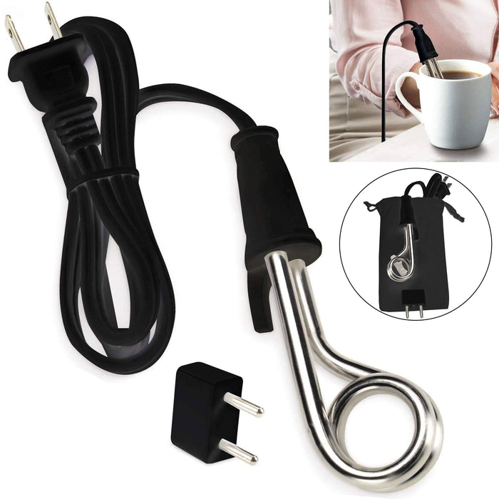 Lewis N Clark Water Heater Portable Electric Immersion Element Boiler Travel New