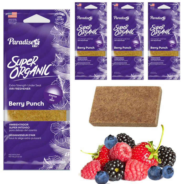 4 Paradise Super Organic Berry Punch Scent Air Freshener Fragrance Block Stone