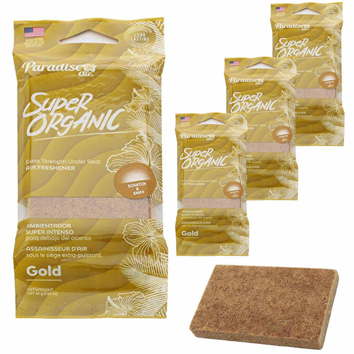 4 Pc Paradise Super Organic Gold Scent Air Freshener Block Stone Fragrance Aroma