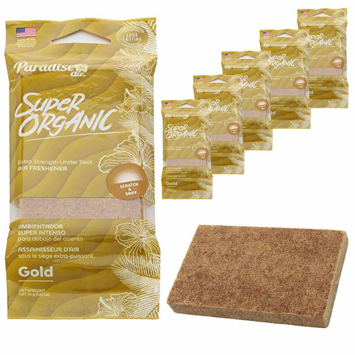 6 Pc Paradise Super Organic Gold Scent Air Freshener Block Stone Fragrance Aroma