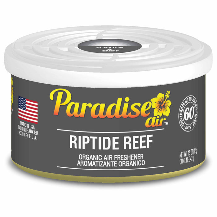 1 Paradise Organic Air Freshener Riptide Reef Scent Fiber Can Home Car Aroma