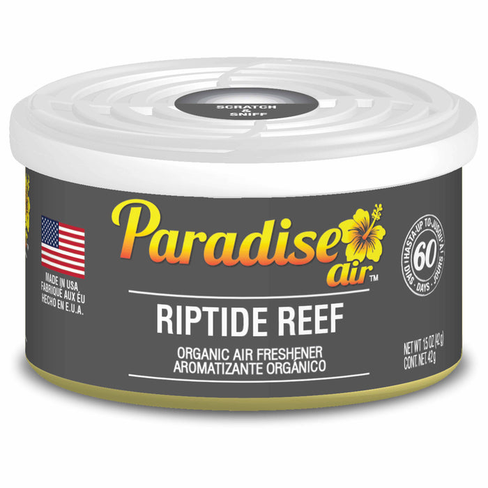 2 Paradise Organic Air Freshener Riptide Reef Scent Fiber Can Home Car Aroma