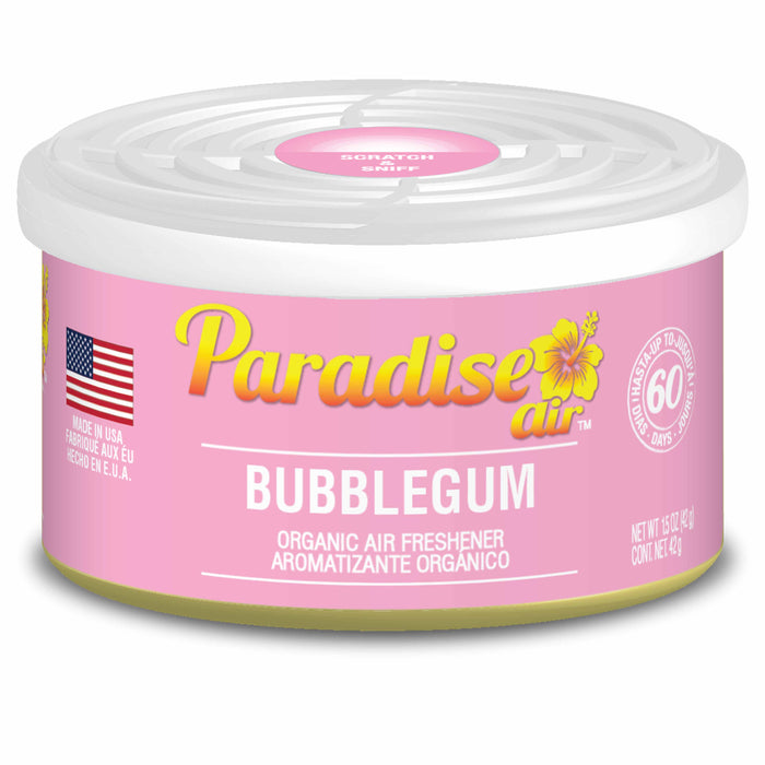 2 Pc Paradise Organic Air Freshener Bubblegum Scent Fiber Can Home Car Aroma