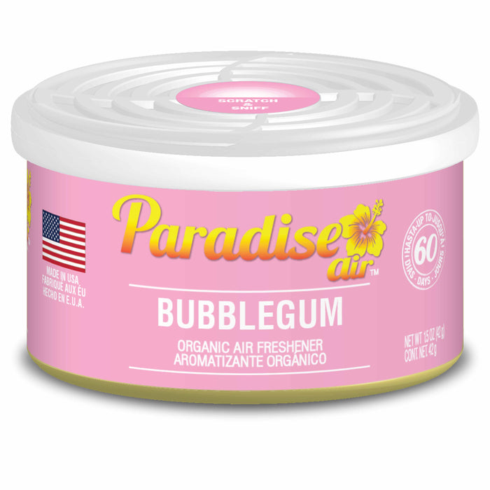 4 Pc Paradise Organic Air Freshener Bubblegum Scent Fiber Can Home Car Aroma