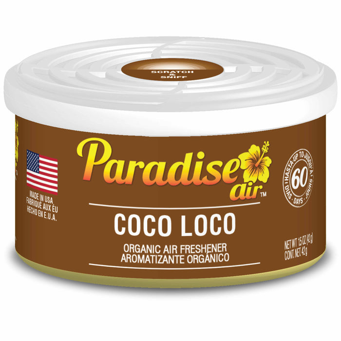 1 Paradise Organic Air Freshener Coco Loco Scent Fiber Can Home Fragrance Aroma