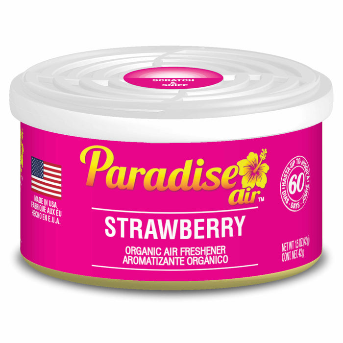 4 Paradise Organic Air Freshener Strawberry Scent Fiber Can Home Fragrance Aroma