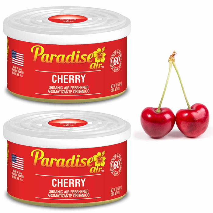2 Pc Paradise Organic Air Freshener Cherry Scent Fiber Can Home Office Car Aroma