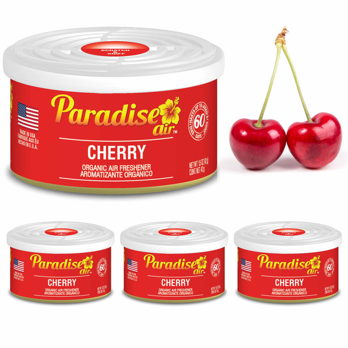 4 Pc Paradise Organic Air Freshener Cherry Scent Fiber Can Home Office Car Aroma