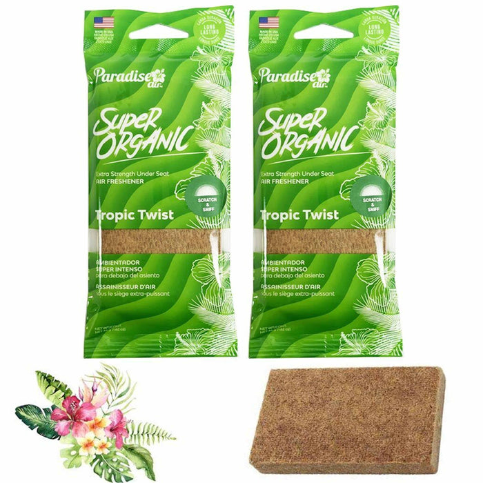 2 Pc Paradise Super Organic Tropical Twist Air Freshener Block Stone Fragrance