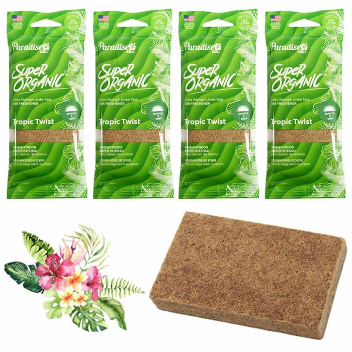 4 Pc Paradise Super Organic Tropical Twist Air Freshener Block Stone Fragrance