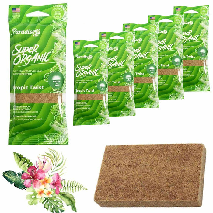 6 Pc Paradise Super Organic Tropical Twist Air Freshener Block Stone Fragrance