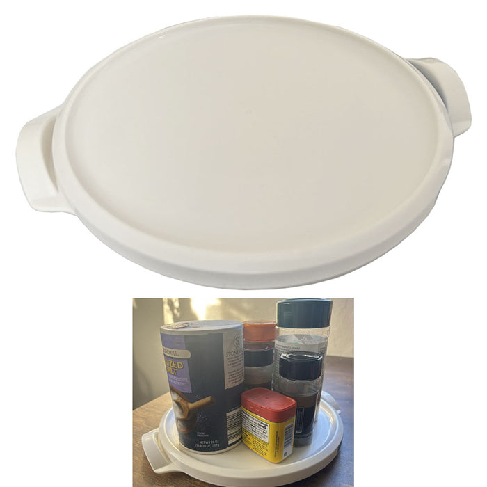 1 Multipurpose 9" Turntable Rotating Organizer Storage Swivel W/ Handles Kitchen