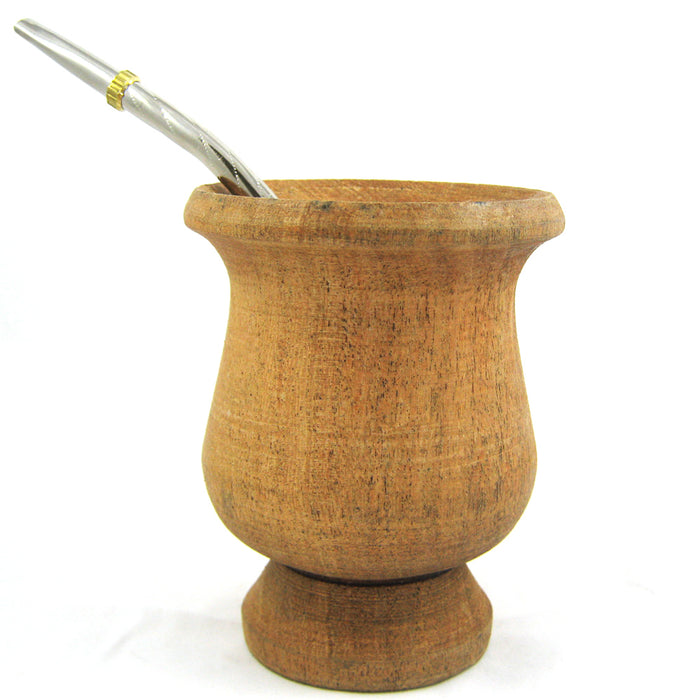 WITHE ALGARROBO WOOD ARGENTINA MATE GOURD YERBA TEA CUP SET BOMBILLA STRAW KIT DRINK 9396